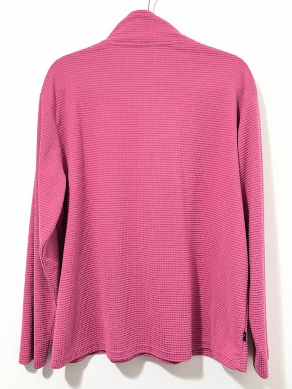 Simply Southern Pink Textured Grid Fleece 1/4 Zip Mock Neck Pullover [size L] - Picture 8 of 11